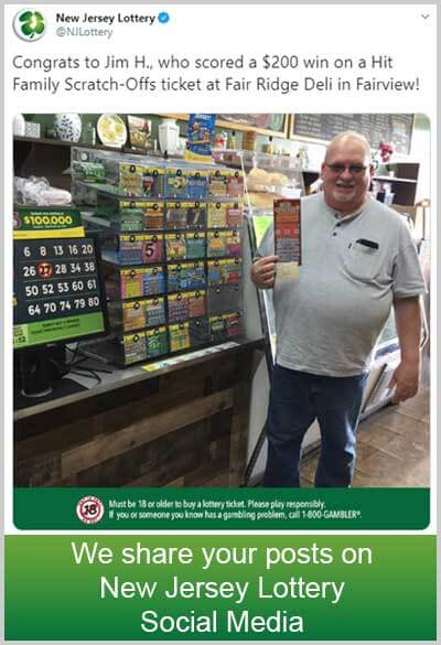 We share your posts on New Jersey Lottery Social Media